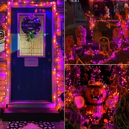 TETOU Halloween Lights, 33ft 100 LED Battery Hallowe'en Lights, 8 Modes String Lights with Timer, Indoor Outdoor Waterproof mini Lights String for Hallowe'en Bedroom Patio Decor