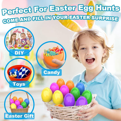 TETOU 6/12pcs Jumbo Filable Easter Eggs,6" Plastic Bright Color Giant  Easter Egg for Easter Egg Hunt Surprise Egg Party Supplies