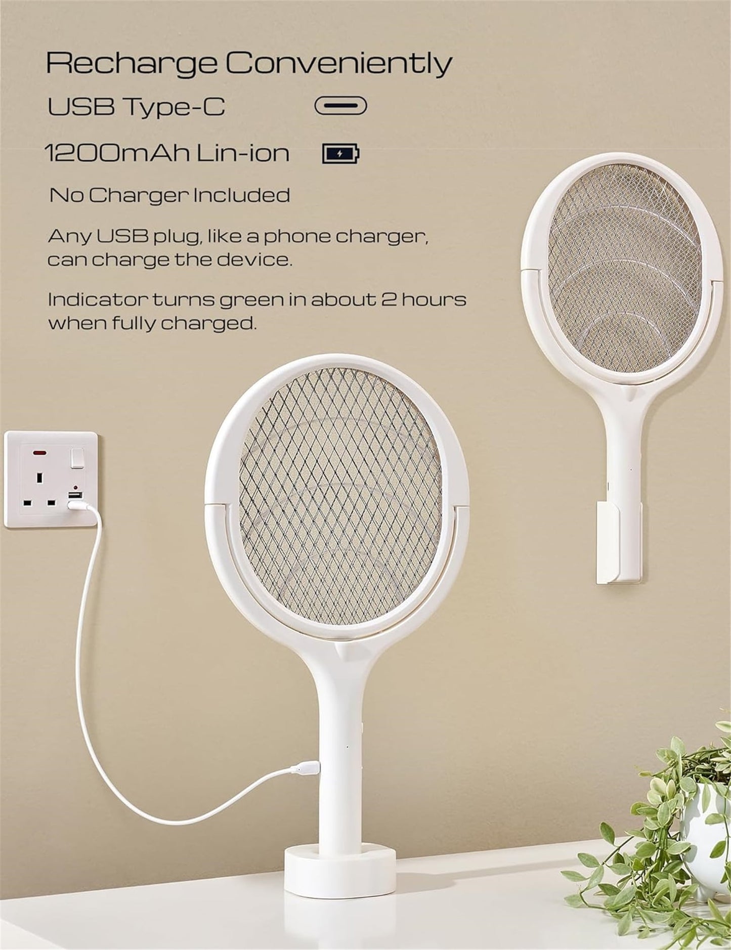 Tetou Telescopic Rechargeable Fly Swatter