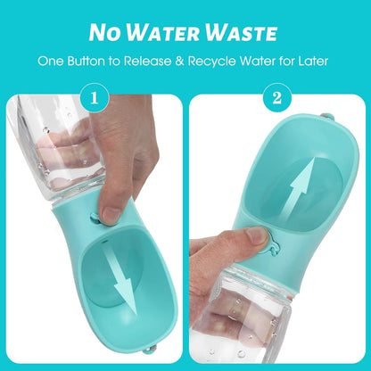 TETOU Dog Water Bottle, Leak Proof Portable Puppy Water Dispenser with Drinking Feeder for Pets Outdoor Walking Hiking Travel Food Grade Plastic