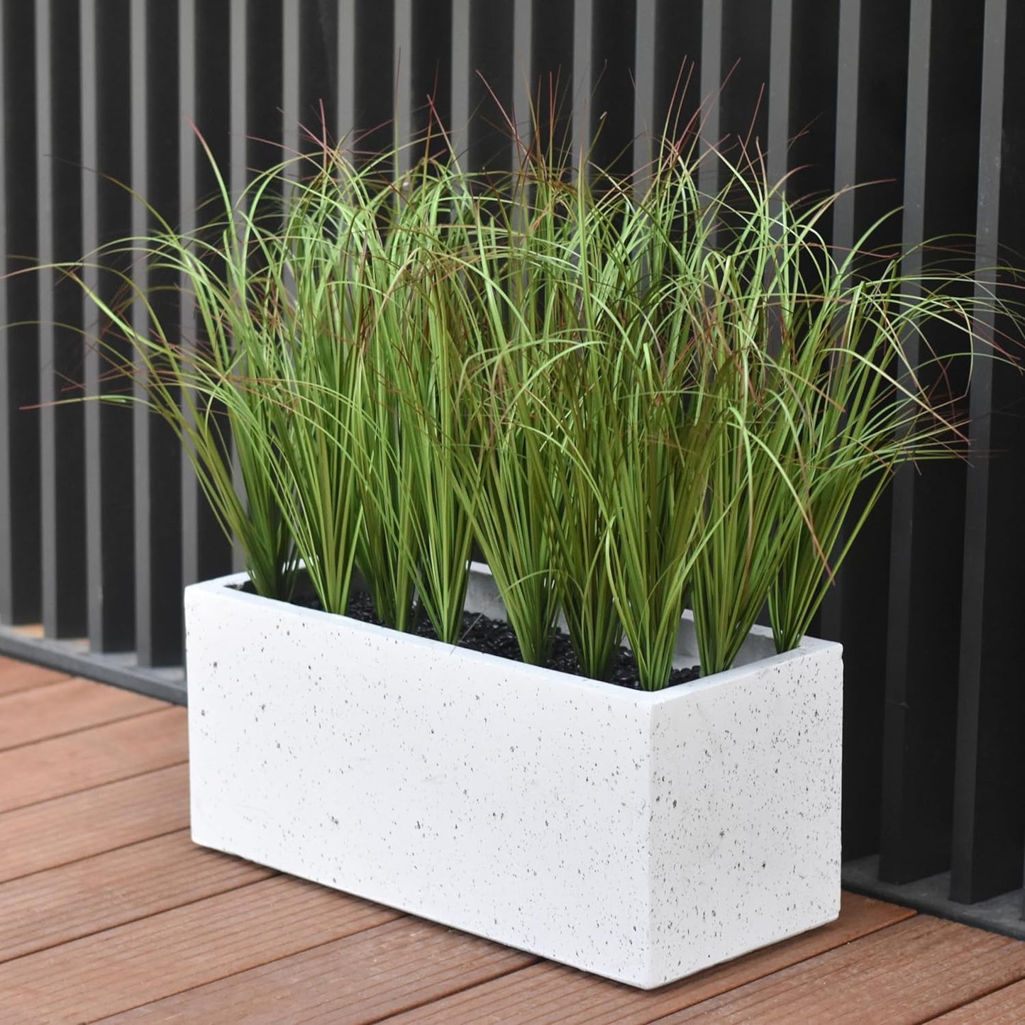 TETOU Artificial Plants, 18.1 inches Artificial Shrubs Wheat Grass Greenery, Fake Tall Grass Artificial Grass Plant for Outdoor Indoor Home Decor