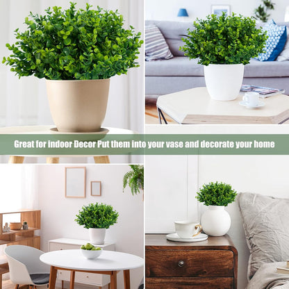 TETOU 21pcs Artificial Fake Plants Outdoor, Artificial Eucalyptus Greenery Faux Plants for Spring Summer Outdoor Indoor Farmhouse Garden Patio Porch Yard Decoration