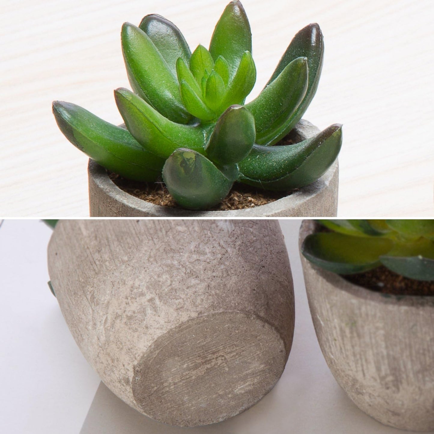 GUISANTO Fake Plants Artificial Succulent Plants Assorted Decorative Faux Succulent Potted Fake Cactus Cacti Plants Gray Pots, Set of 5