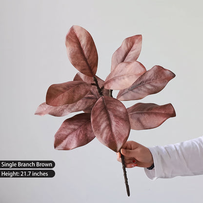 TETOU 3 Pcs Fall Artificial Magnolia Leaves Branches, 21.7" Fake Magnolia Stems Faux Plants for Indoor Outdoor Autumn Thanksgiving Farmhouse Table Home Vase Filling Party Wedding Decorations