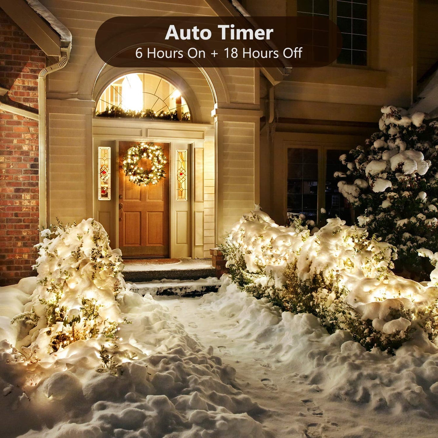 TETOU Christmas Lights,33Ft 100 LED Battery Mini Xmas Tree Lights,8 Modes Waterproof String Lights with Timer for Outdoor Indoor Home Christmas Party Yard Decoration(Warm White)