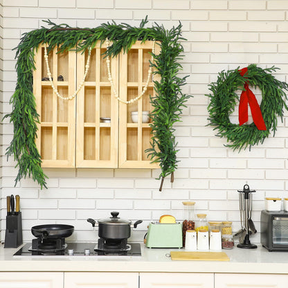 TETOU Christmas Norfolk Pine Garland 24" Diameter Faux Pine Greenery Wreath Fireplace Wall Home Decor