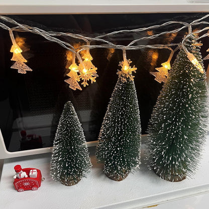 TETOU Christmas Decorations Lights,20 Ft 40 LED Christmas Tree Snowflakes String Lights Battery Operated Fairy Lights for Bedroom Room Party Home Xmas Tree Indoor Outdoor Decorations