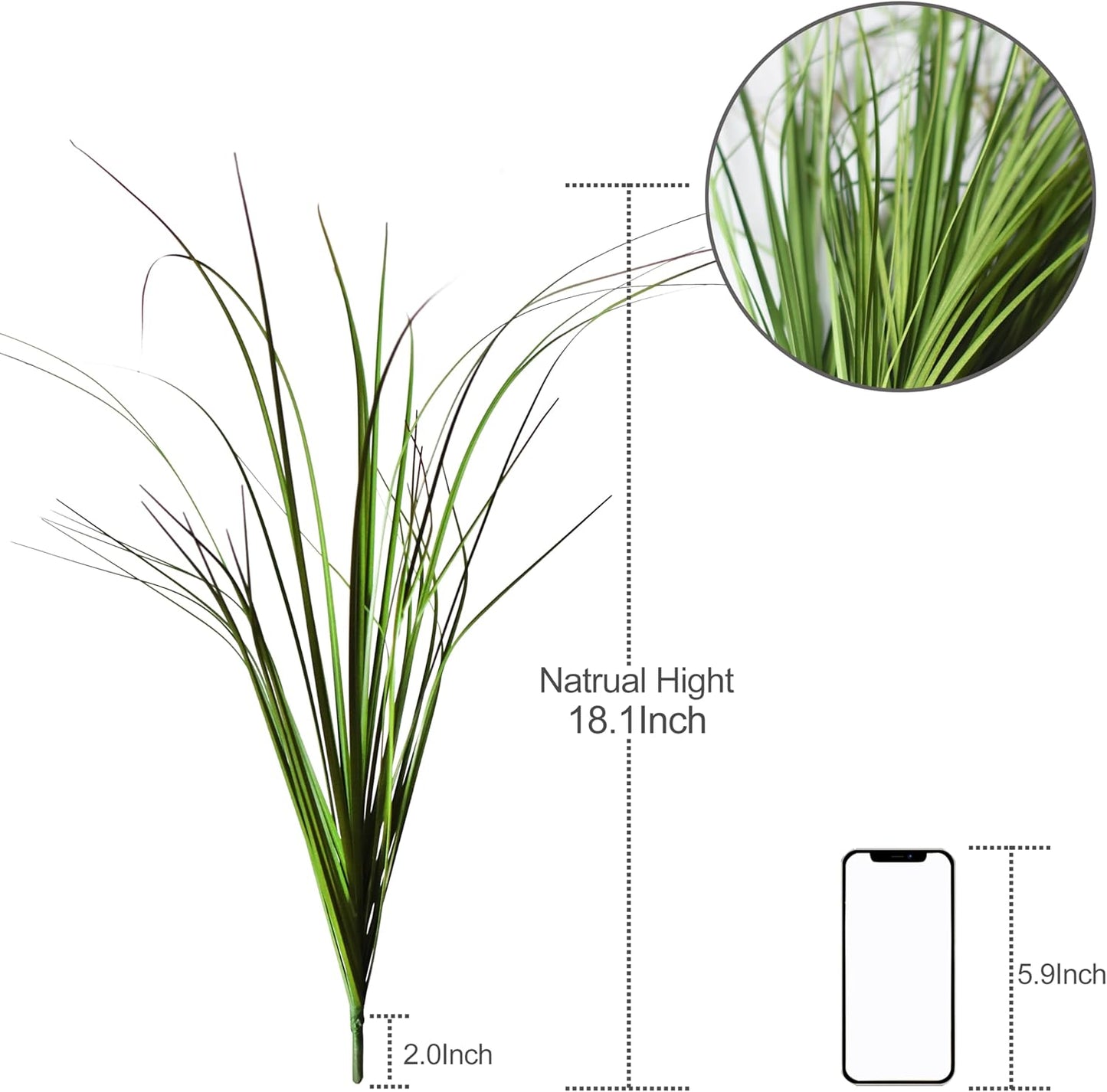 TETOU Artificial Plants, 18.1 inches Artificial Shrubs Wheat Grass Greenery, Fake Tall Grass Artificial Grass Plant for Outdoor Indoor Home Decor