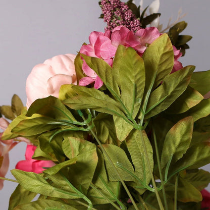 TETOU Artificial Silk Peony Flowers 1 Bouquet for Home Wedding Decoration - Dark Pink