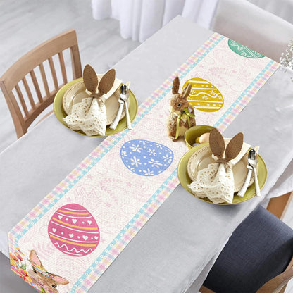 TETOU Easter Bunny Table Runner 72" Spring Rabbit Eggs Table Runner Home Dining Party Decor
