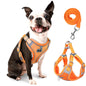 TETOU Reflective Dog Harness and Leash Set, No-Pull Pet Harness Adjustable Mesh, Ultra Breathable Padded Dog Vest Harness for Small Medium Dogs