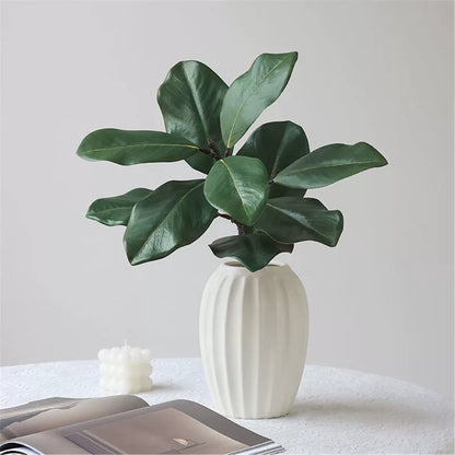 TETOU 3 Pcs Artificial Magnolia Leaves Branches, 21.7" Fake Magnolia Greenery Stems Faux Plants for Outdoor Indoor Table Home Vase Filling Party Wedding Christmas Decorations