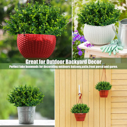 TETOU 21pcs Artificial Fake Plants Outdoor, Artificial Eucalyptus Greenery Faux Plants for Spring Summer Outdoor Indoor Farmhouse Garden Patio Porch Yard Decoration