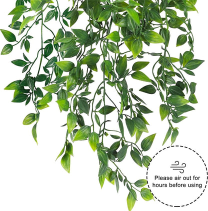 TETOU 1pcs Artificial Hanging Plants Small Outdoor Fake Potted Plants for Indoor Wall Decor (with basket)