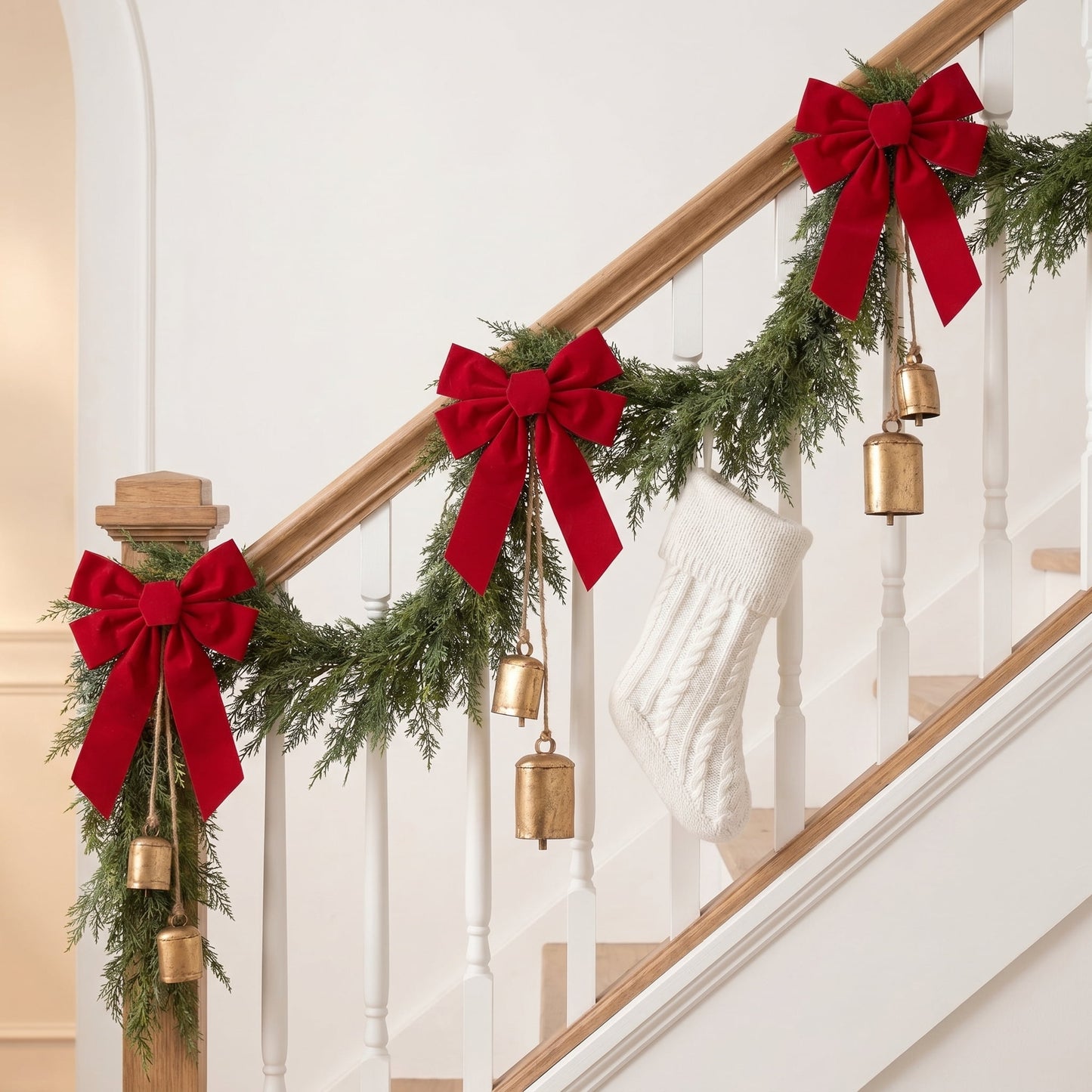 TETOU 1pc 9ft Christmas Cedar Garland,Artificial Realistic Cedar Pine Needles Greenery Garland for Christmas Holiday Winter Wall Mantle Fireplace Table Indoor Decor