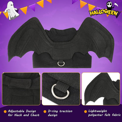 TETOU Dog Halloween Costume, Halloween Bat Fairy Wings Pet Harness Costumes for Dogs Cats Hallowe'en Party