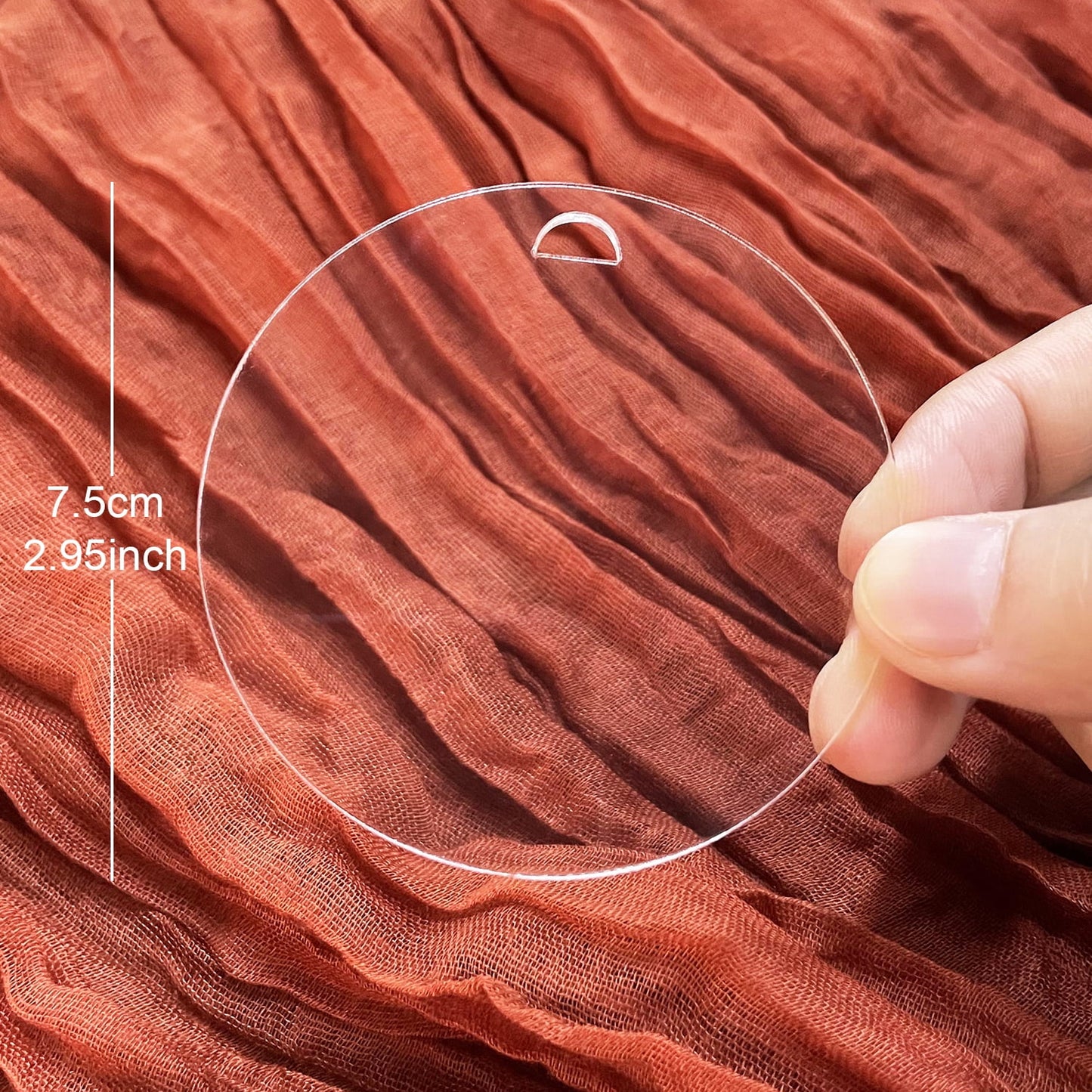 50Pcs Round Acrylic Place Card for Wedding Clear Acrylic DIY Table Seating Cards Wedding Supplies with Ribbon