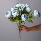 TETOU Artificial Silk Peony Flowers 1 Bouquet for Home Wedding Decoration - Dark Pink