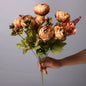 TETOU Artificial Silk Peony Flowers 1 Bouquet for Home Wedding Decoration - Dark Pink