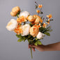TETOU Artificial Silk Peony Flowers 1 Bouquet for Home Wedding Decoration - Dark Pink