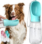 TETOU 8.3*2.5" Dog Water Bottle, 12oz Leak Proof Portable Puppy Water Dispenser with Drinking Feeder for Pets Outdoor Walking Hiking Travel Food Grade Plastic - Blue