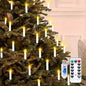 TETOU 10Ft 30LED Flameless Candles Christmas Tree Decor,Clip on Candles USB Plug in String Lights with Remote and Timer for Christmas Tree Party Holiday Garden Decorations
