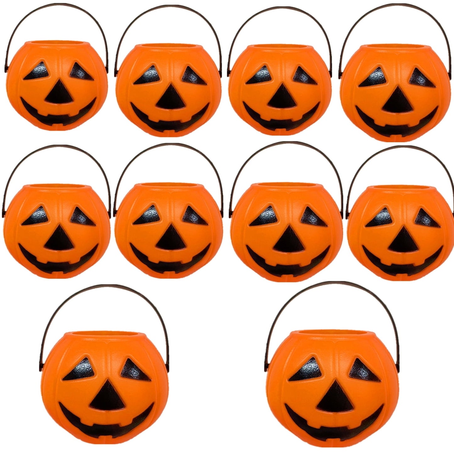 TETOU 3Pcs Mini Candy Cauldron Kettles, Plastic Hallowe'en Candy Bucket Witch's Cauldron Trick or Treat for St. Patrick's Day Hallowe'en Decoration and Kid Birthday Party Favors - Flame, Black, 1L+2S