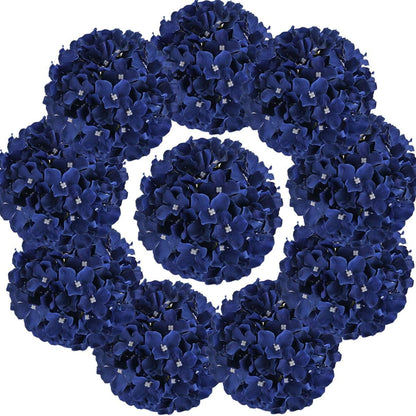 TETOU 10Pcs Silk Hydrangea Heads, Artificial Flowers Heads Fake Flower with Stems for Home Wedding Family Party Decoration - Champagne