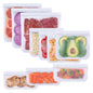 TETOU 10pcs Reusable Food Storage Bags 3 Sizes Silicone Leakproof Freezer Bags for Meat Fruit Vegetable Lunch Travel Storage Bags