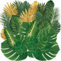 TETOU 110 Pieces 11 Kinds Artificial Tropical Palm Leaves Tropical Leaves Monstera Leaves Safari Jungle Leaf with Stems for Hawaiian Luau Party Beach Table Wedding Shower Birthday Theme Decorations