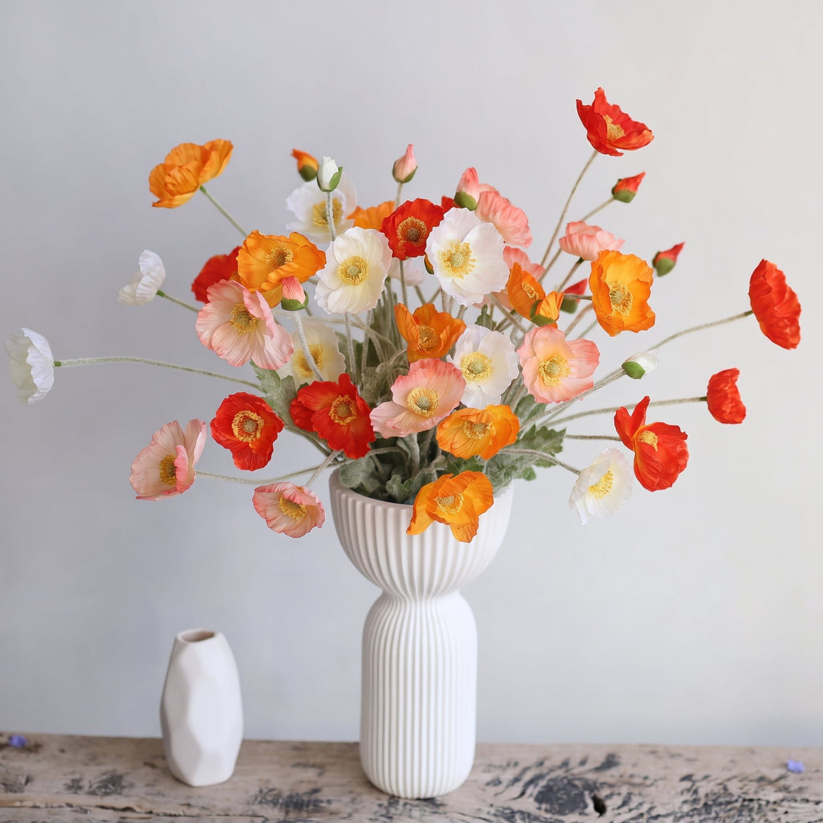 TETOU 12 Pcs Artificial Fake Poppy Flowers, 23.6" Faux Poppy Silk Flowers Wildflowers with Stems for Indoor Spring Fall Table Home Office Centerpiece Kitchen Party Wedding Easter Decorations