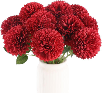 TETOU 12 Pcs Black Artificial Chrysanthemums Flowers,Fake Silk Mums Flowers for Fall Autumn Halloween Home Indoor Floral Arrangement Table Centerpiece Decorations