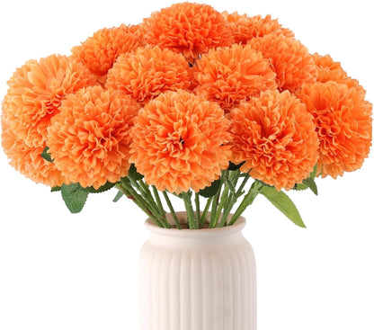 TETOU 12 Pcs Black Artificial Chrysanthemums Flowers,Fake Silk Mums Flowers for Fall Autumn Halloween Home Indoor Floral Arrangement Table Centerpiece Decorations