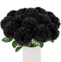 TETOU 12 Pcs Black Artificial Chrysanthemums Flowers,Fake Silk Mums Flowers for Fall Autumn Halloween Home Indoor Floral Arrangement Table Centerpiece Decorations