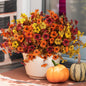 TETOU 12Pcs Artificial Fake Fall Plants Flowers for Outdoor Decoration,Faux Silk Colorful Daisy UV Resistant No Fade for Front Door Porch Patio Yard Balcony Autumn Decor(Mix color)