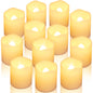 TETOU 24Pcs Flameless Votive Candles, 1.7*1.4" Flickering Electric Fake Candle, 100+Hour Battery Operated LED Tea Lights in Warm White for Wedding Table Festival Halloween Christmas Decor
