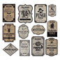 TETOU 12Pcs Halloween Wine Bottle Labels Stickers, Vintage Scary Potion Bottles Labels, Classic Creepy Waterproof Wine Labels for Halloween Party Favor