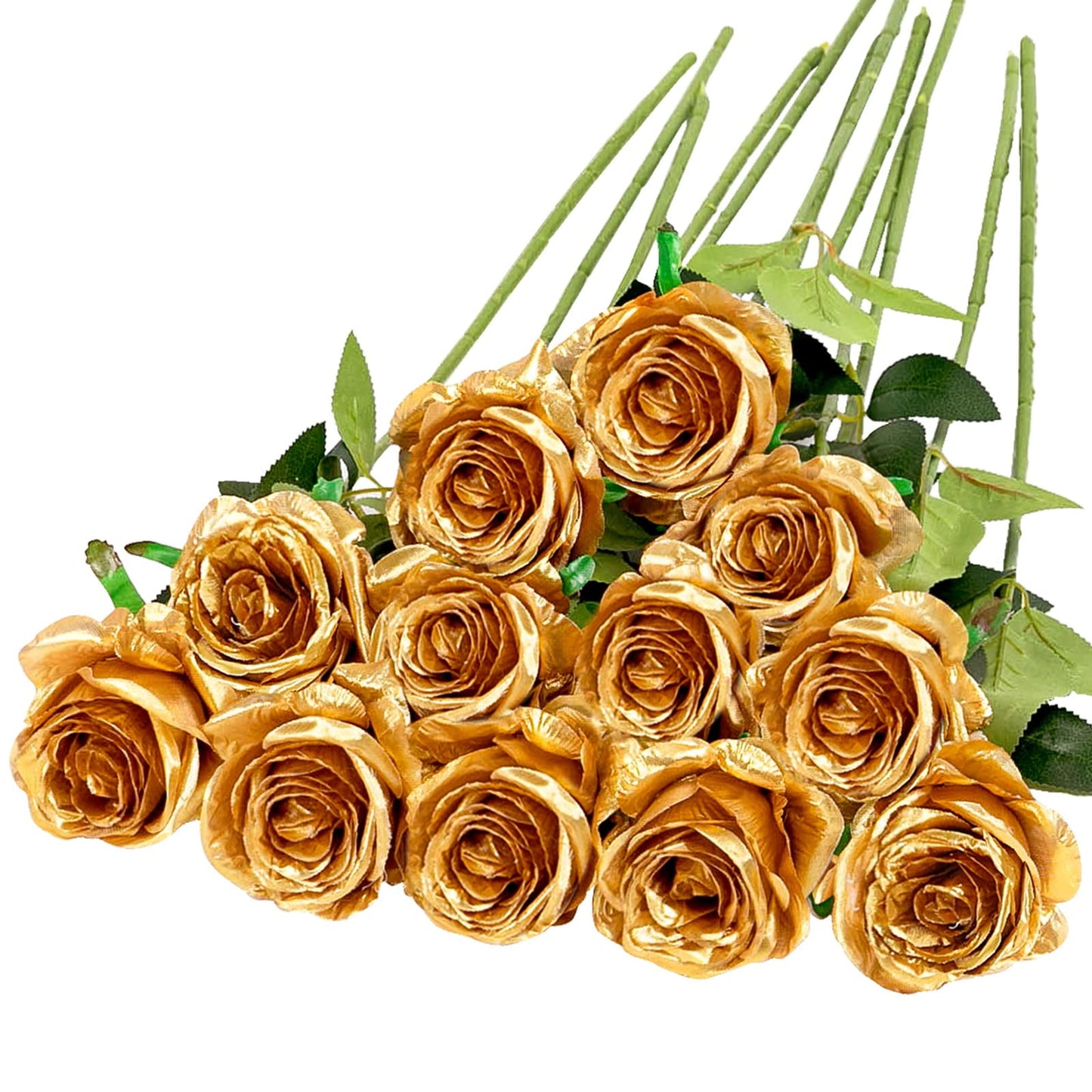 TETOU 12pcs Artificial Rose Flower Silk Fake Roses Real Touch for Party Wedding Centerpiece Bouquet Decor - Wine Red