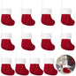 TETOU 12pcs Christmas Mini Stockings Knitted Xmas Classic Small Stocking Fireplace Holiday Hanging Decor