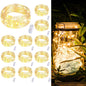 TETOU 12pcs Fairy Lights Battery Operated 7.2ft 20 LED Waterproof Mini String Light Mason Jar Wedding Home Decor