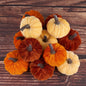 TETOU 12pcs Fall Artificial Pumpkins Decor, Mini Faux Velvet Fabric Foam Pumpkins for Fall Home Farmhouse Harvest Halloween Thanksgiving Table Centerpiece Decoration