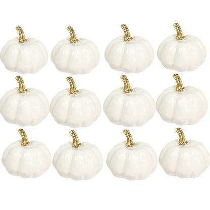 TETOU 6pcs Mini Pumpkins Artificial White Foam Pumpkins for Halloween Home Fall Thanksgiving Harvest Centerpiece Decoration