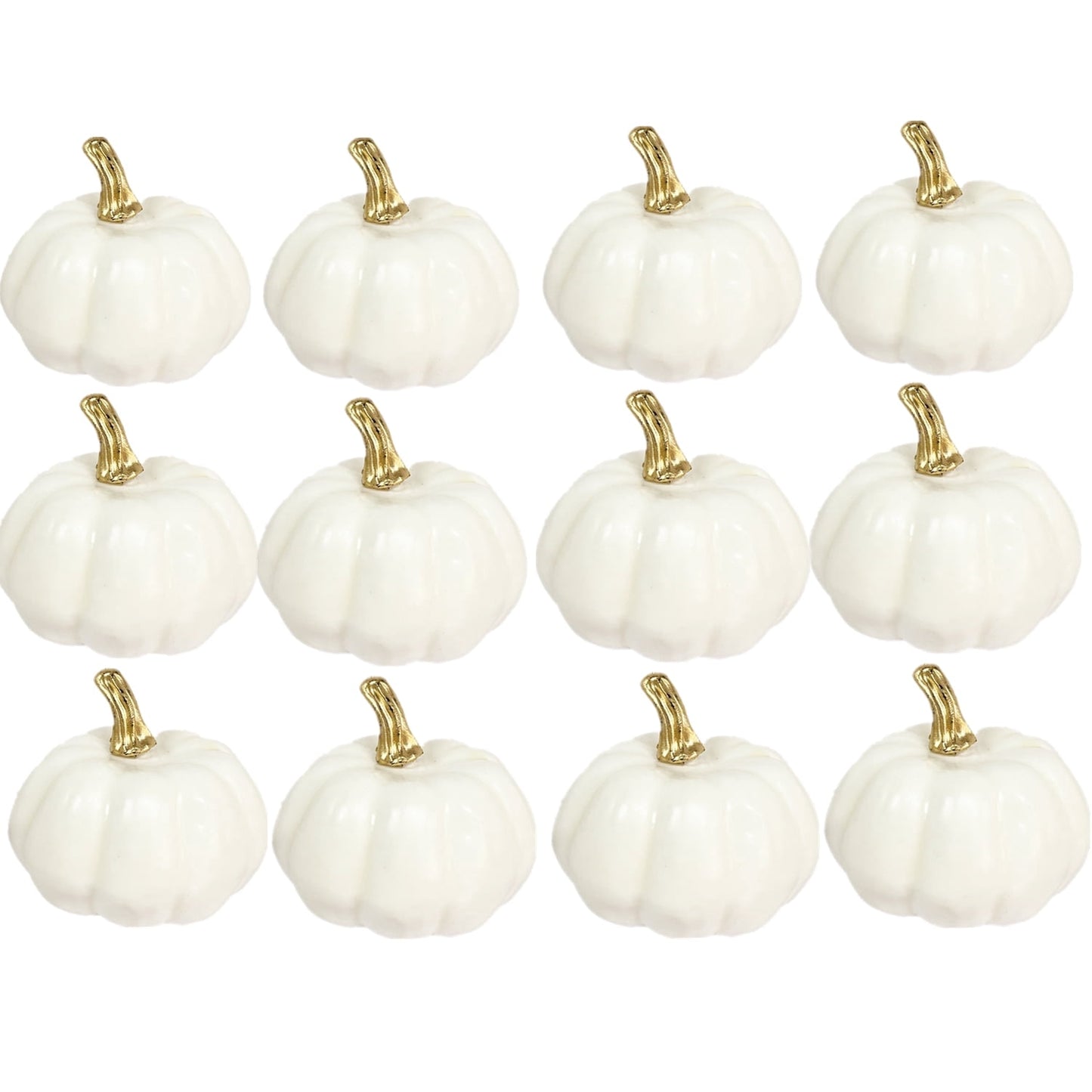 TETOU 12pcs Mini Pumpkins Artificial White Foam Pumpkins for Home Table Centerpiece Fall Thanksgiving Halloween Decoration Crafts