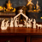 TETOU 13Pcs Christmas Nativity Scene Set Decor,  Miniature Wooden Catholic Holy Family Figurines Nativity Scene for Christian Gifts Christmas Indoor Home Office Boho Tabletop Decoration