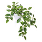 TETOU 15.7" Hanging Vine Plant with Pot Artificial Watermelon Greenery Leaves Faux Plant for Home