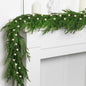 TETOU 15Ft Christmas Norfolk Pine Garlands, Faux Greenery Pine Garland, Real Touch Norfolk Pine Staircase Garland for Christmas Decorations Indoor mantel Door Holiday Decor