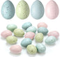 TETOU 16 Pcs Easter Egg Basket Stuffers,2.4in Decorative Easter Speckled  Eggs Plastic Bowl and Vase Filler for DIY Crafts Spring Displays Easter Party Decorations