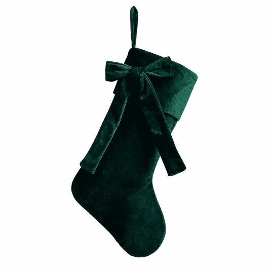 TETOU 18.9" Velvet Christmas Stockings, Extra Thick Large Bow Velvet Christmas Stockings for Fireplace Family Holiday Christmas Gifts Party Decorations(Green)