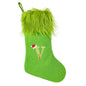 TETOU 18" Personalized Monogram Christmas Stockings, Green Elf Hanging Cozy Faux Fur Soft Christmas Stocking Treat Bag Candy Pouch Holder for Fireplace Gift Present Xmas Tree Decoration - M