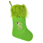 TETOU 18" Personalized Monogram Christmas Stockings, Green Elf Hanging Cozy Faux Fur Soft Christmas Stocking Treat Bag Candy Pouch Holder for Fireplace Gift Present Xmas Tree Decoration - M